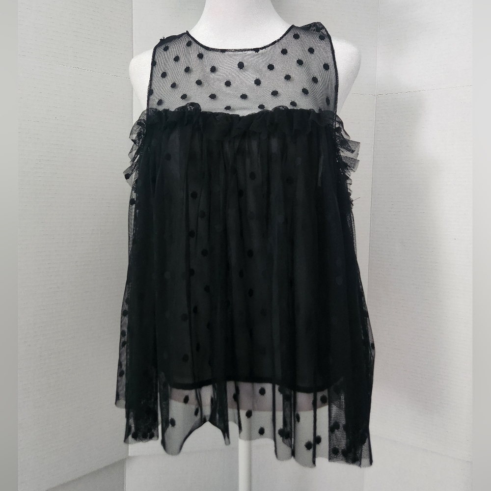 Love J Top Women's Size Medium Black Fairy Grunge Whimsigoth Sheer Witchy Sexy